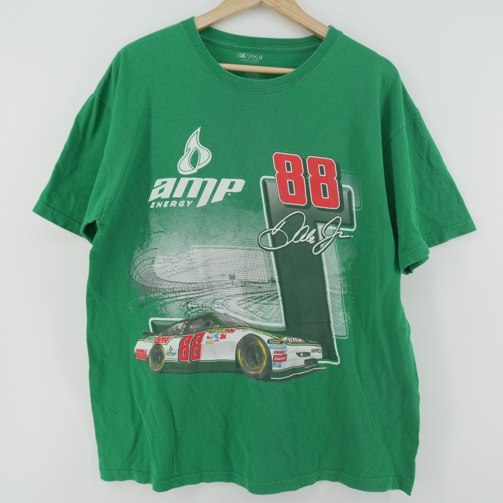 NASCAR Dale Earnhardt Jr T-Shirt Men Large Green 88 Amp Energy Graphic Hendrick